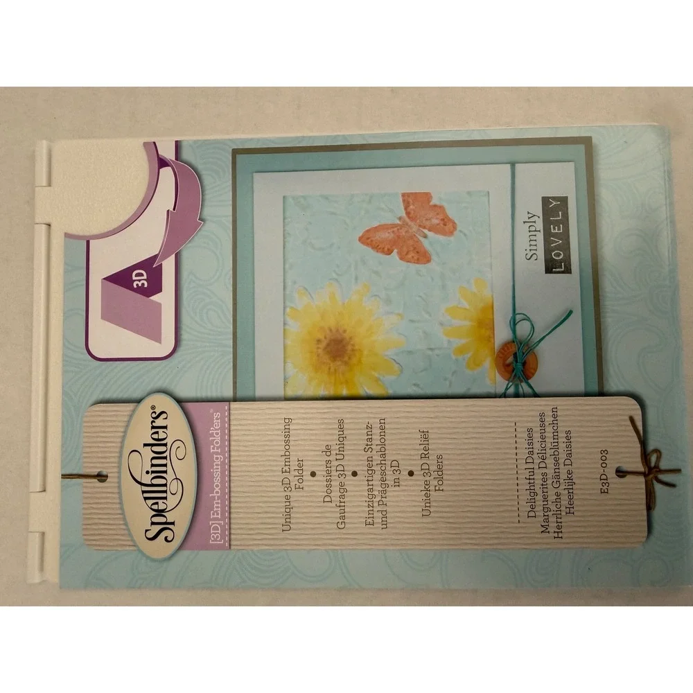 Spellbinders 3D Embossing Folders Set Delightful Daisies Floral Butterfly lot